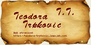 Teodora Trpković vizit kartica